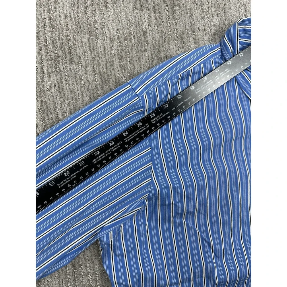 Polo Ralph Lauren Classic Fit Blue Striped L/S Button Down Dress Shirt Men's XL